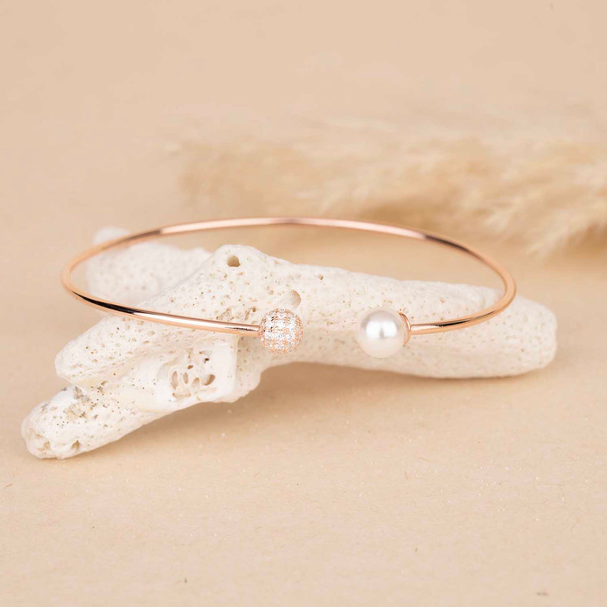 Rose Gold Pearl Cuff