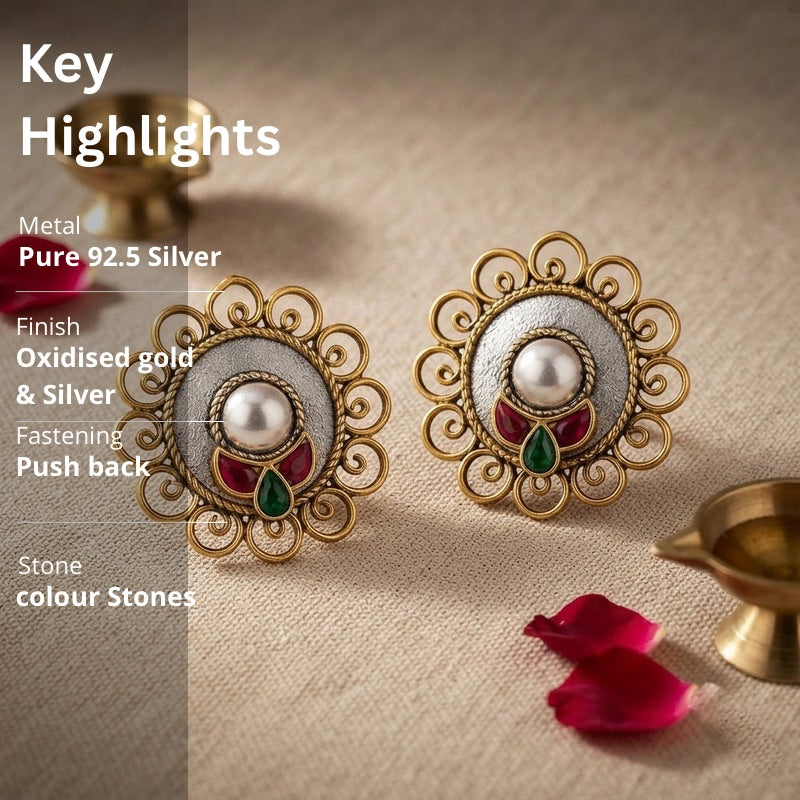 Silver Ethnic Earrings