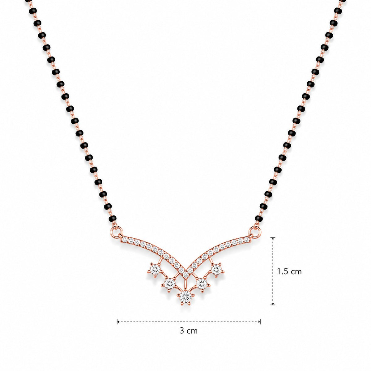 Minimal Mangalsutra in 925 Sterling Silver (Rose Gold Finish)