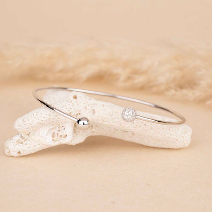 Silver CZ Ball Cuff