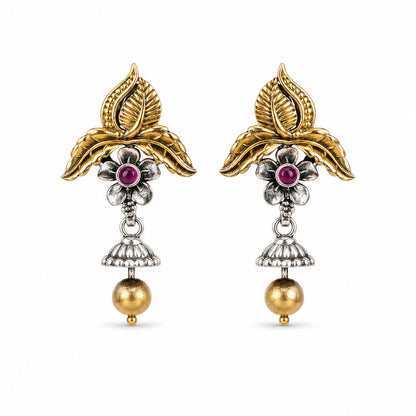 Silver Floral Earrings