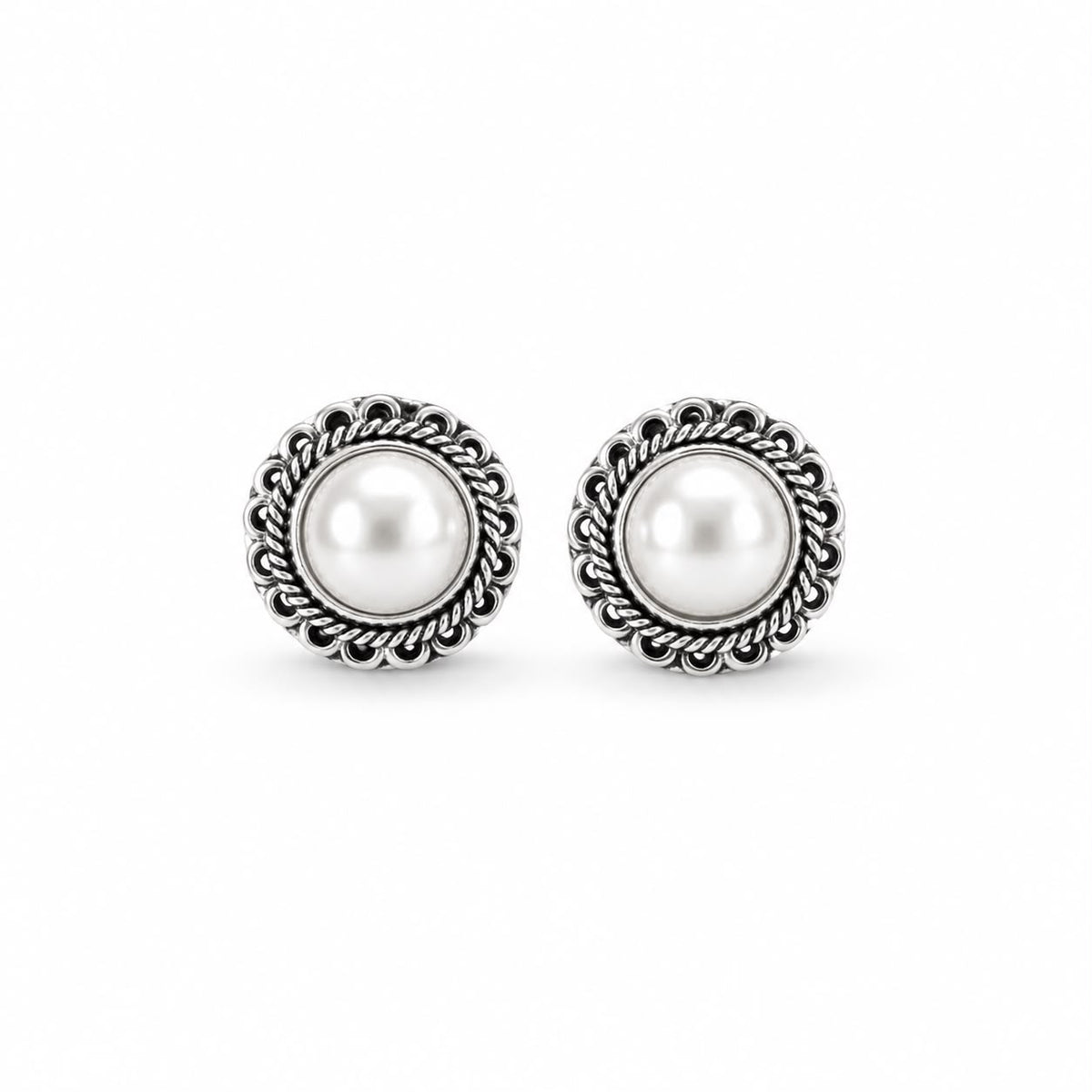 Silver Pearl Studs