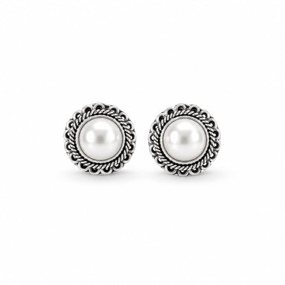 Silver Pearl Studs