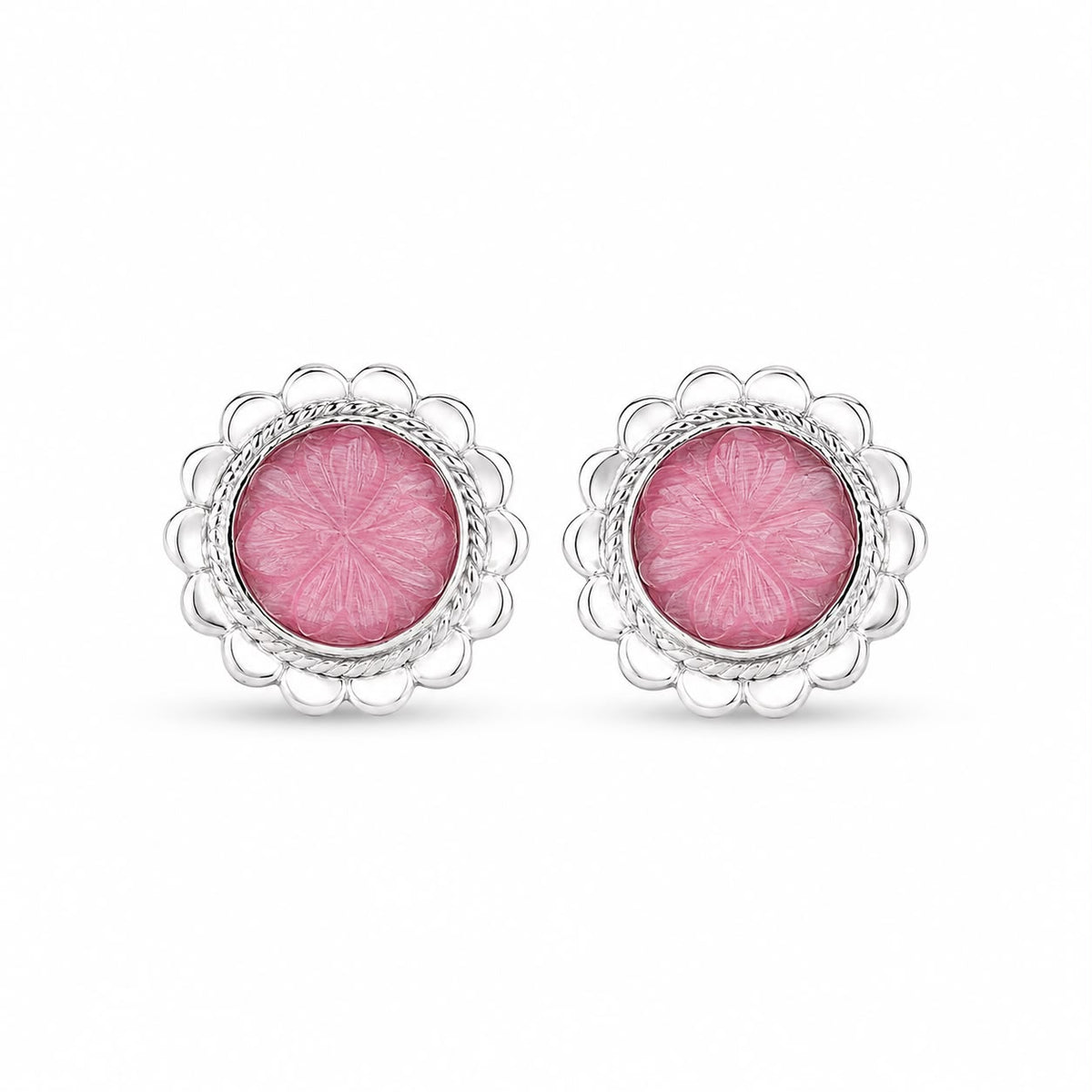 Pink Silver Studs