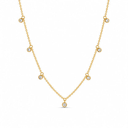 Gold Dangling Stones Necklace