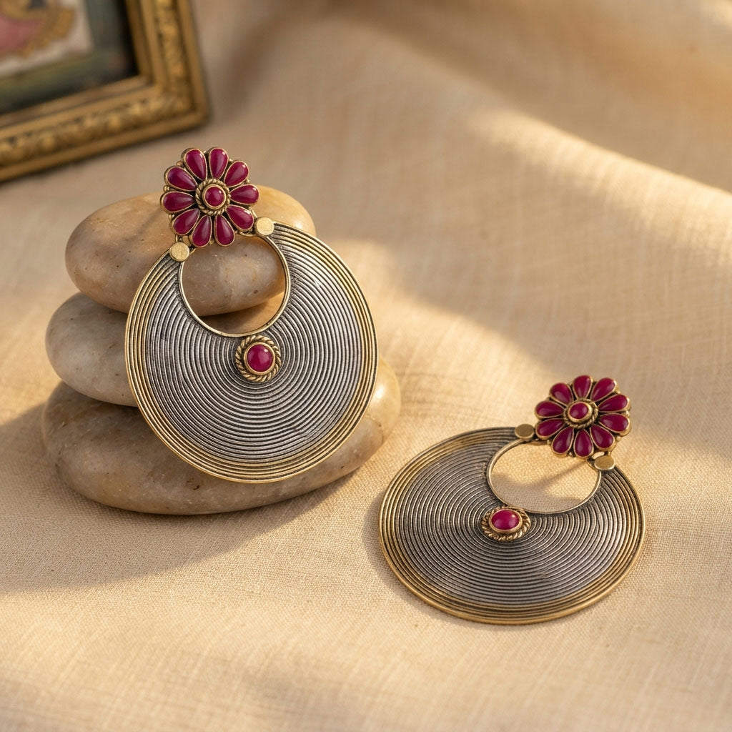 Silver Ethnic Earrings