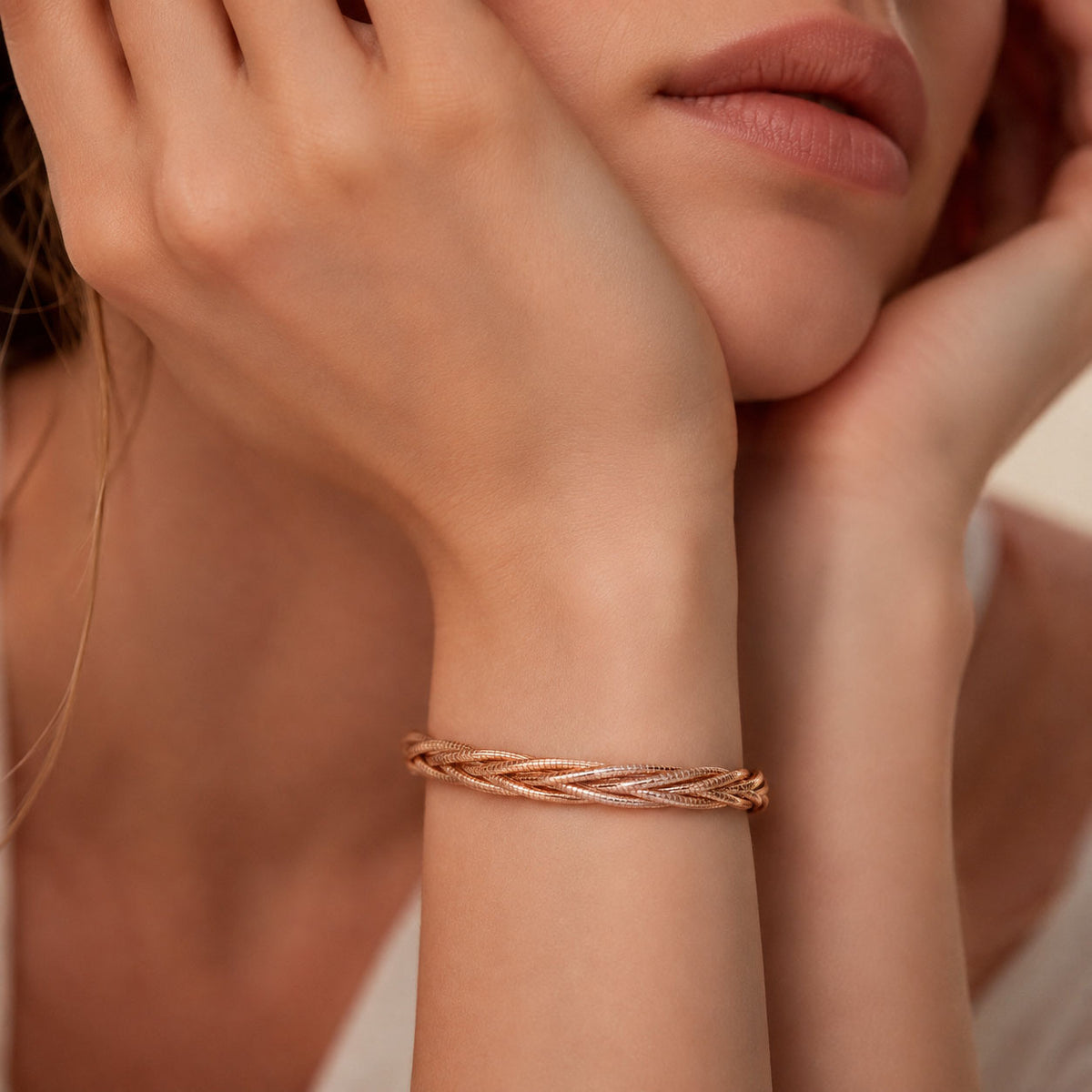 Weaving Rose Gold Bracelet