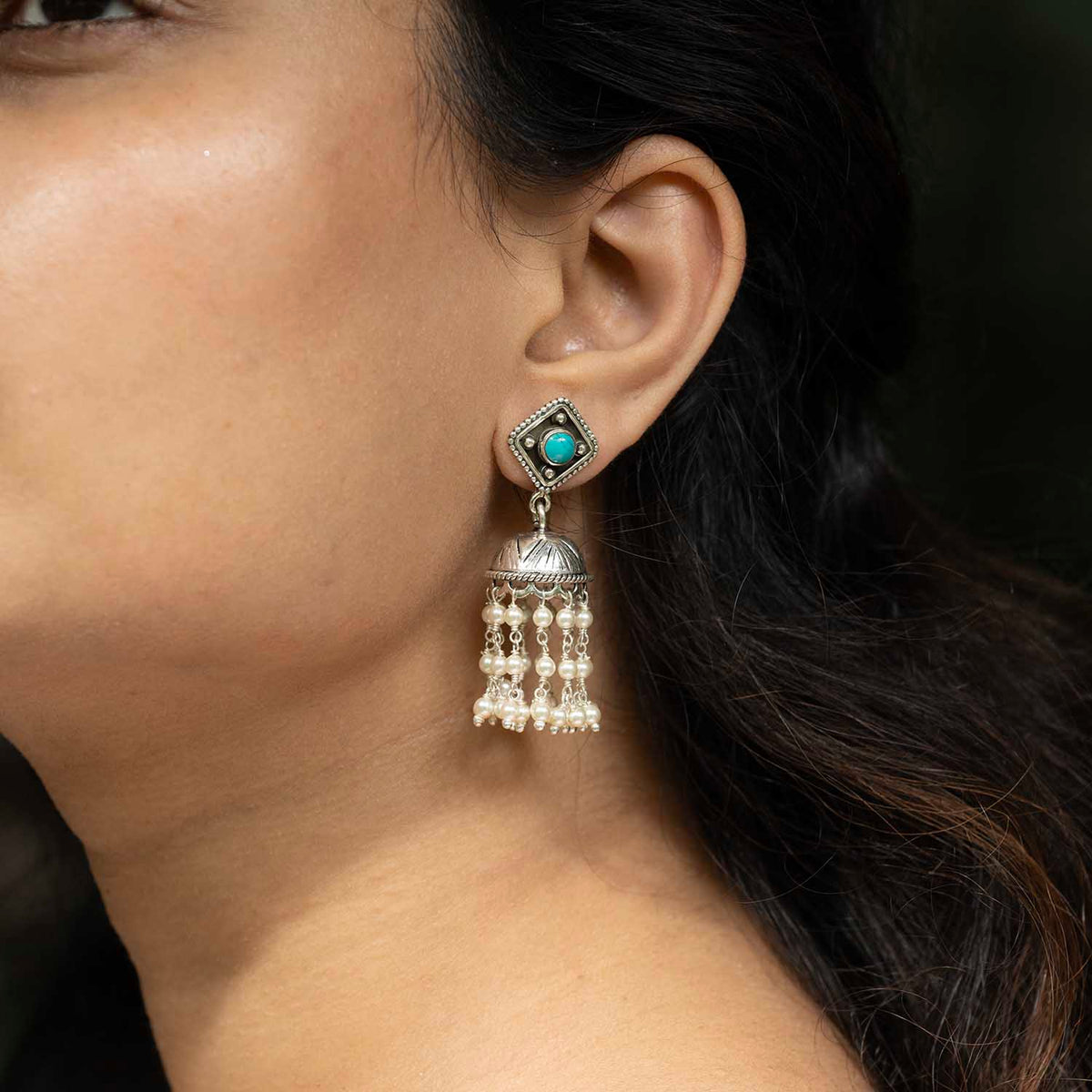 Silver Jhumka