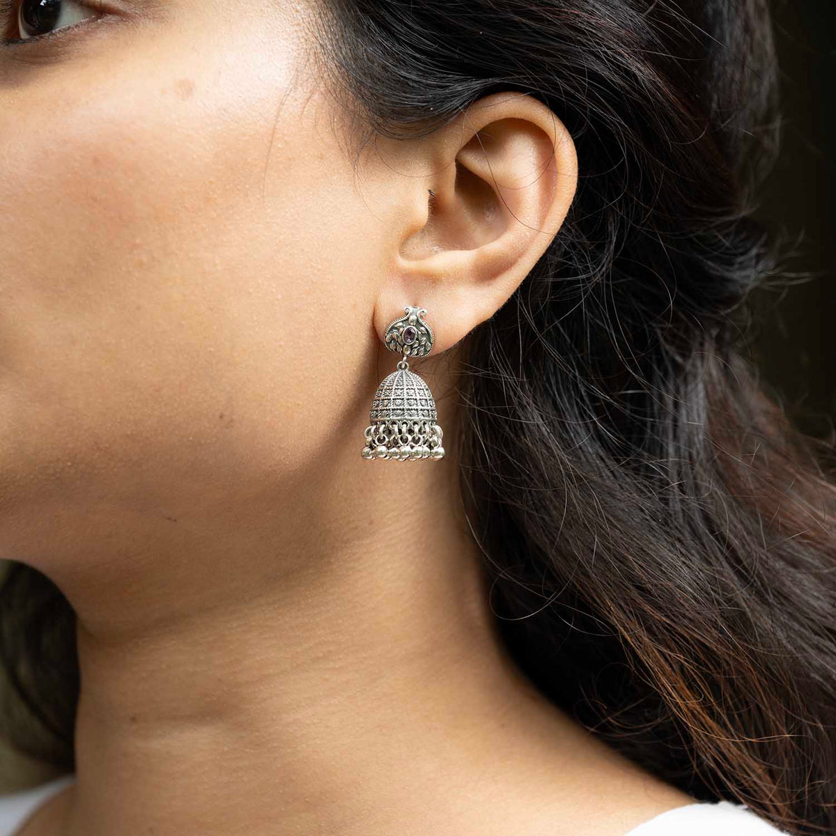 Silver Jhumka