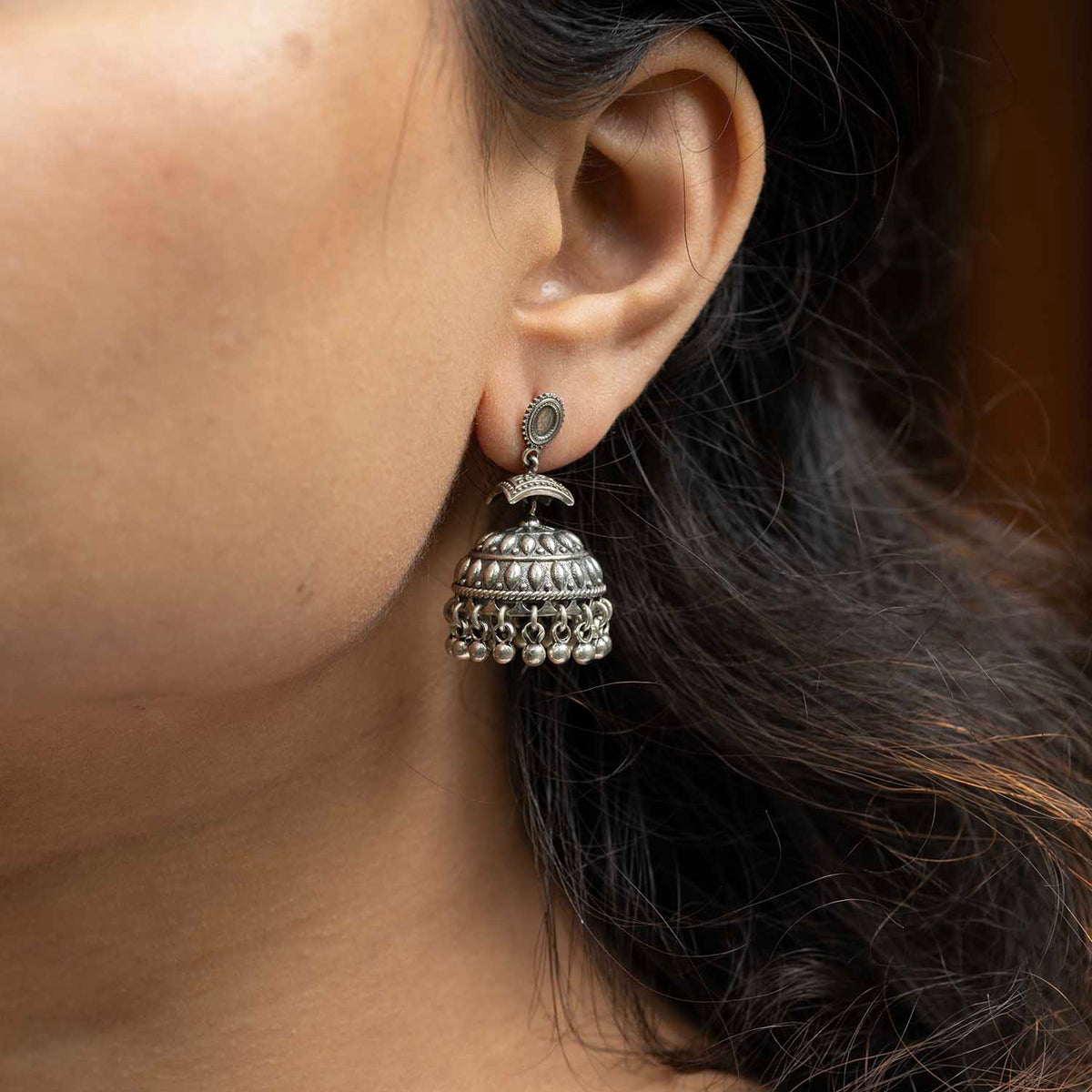 Silver Jhumka