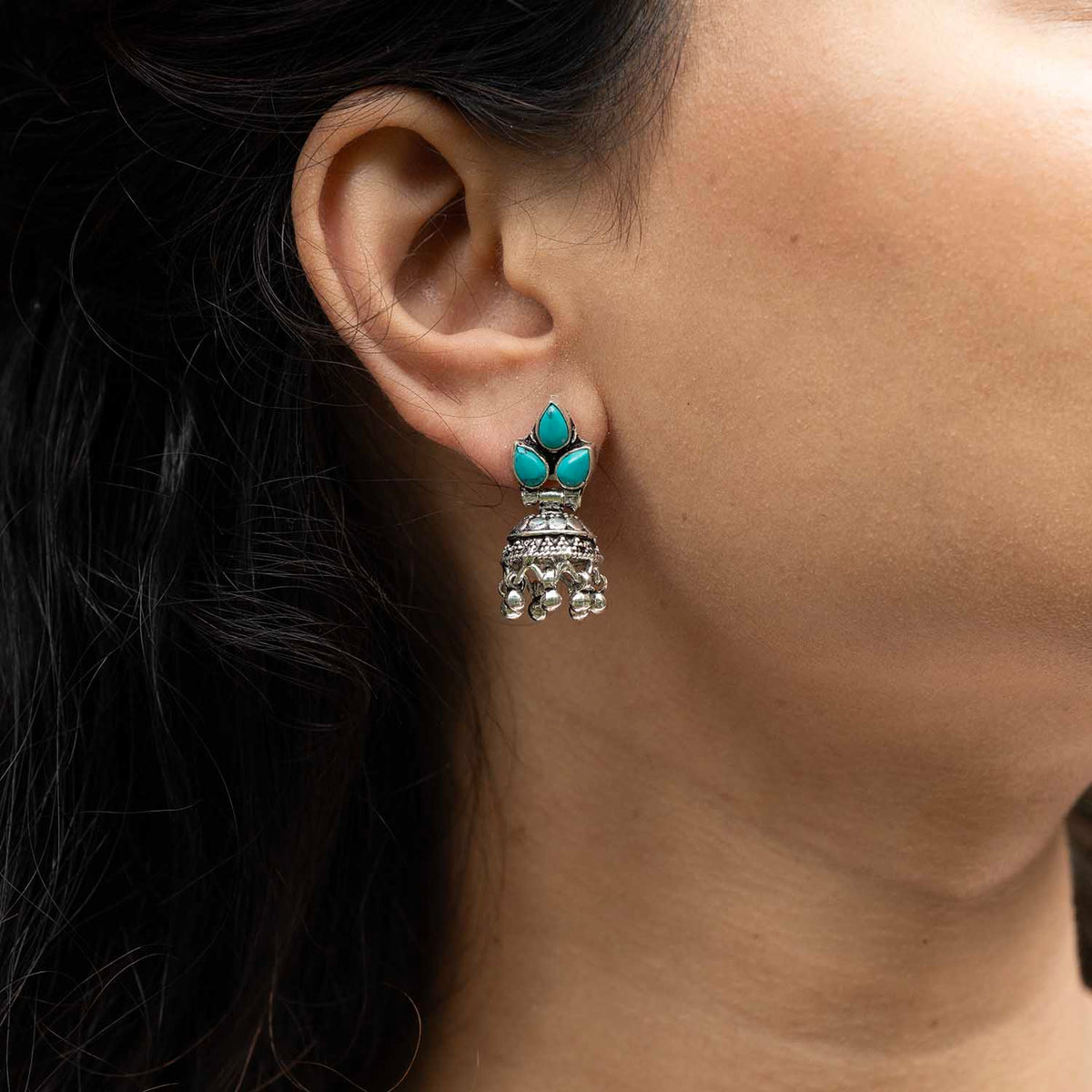 Silver Jhumka