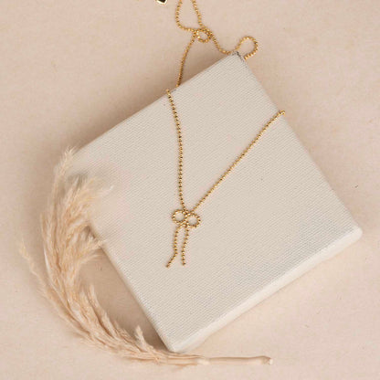 Gold Bow Necklace