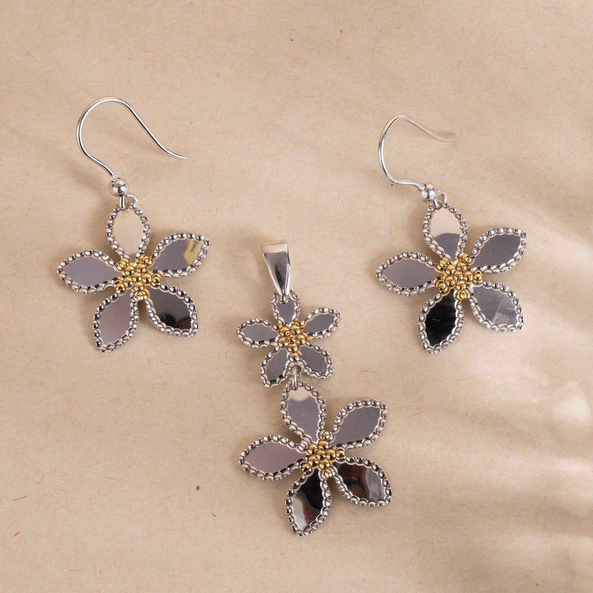Silver Pendant & Earrings Set