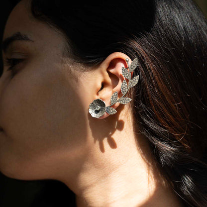 Oxidized Flower Earrings