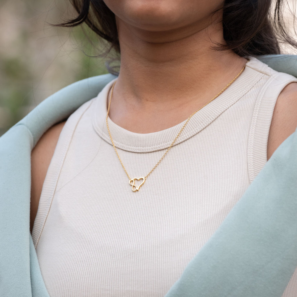 Golden Infinity Heart Neck Chain