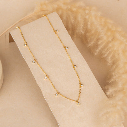 Gold Dangling Stones Necklace