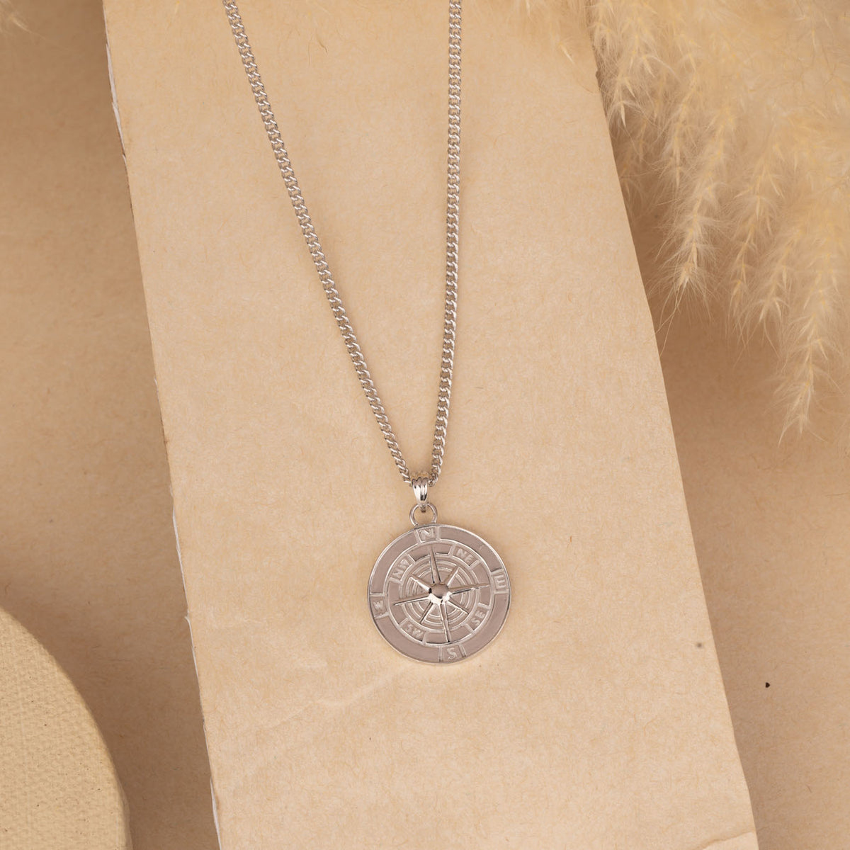 Silver Compass Necklace