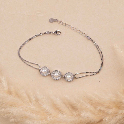 3 Round Silver Bracelet