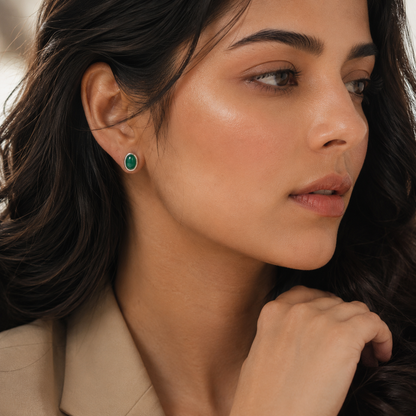 Silver Oval Studs