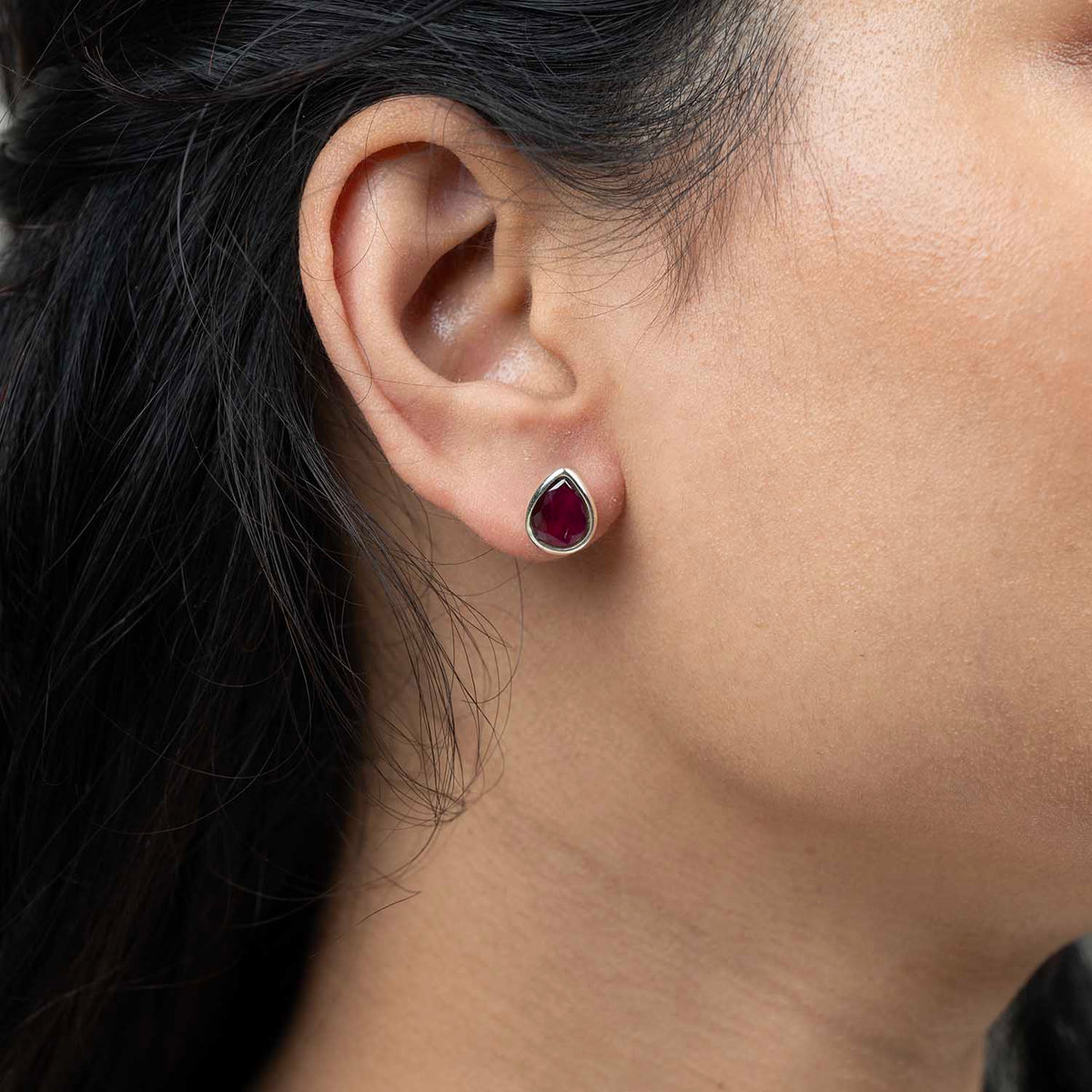 Silver Drop Studs