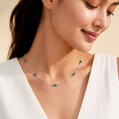 Silver Malachite Necklace