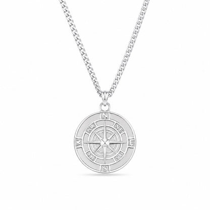 Silver Compass Necklace
