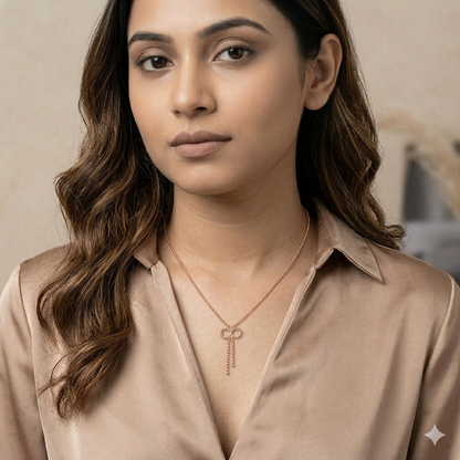 Rose Gold Bow Necklace