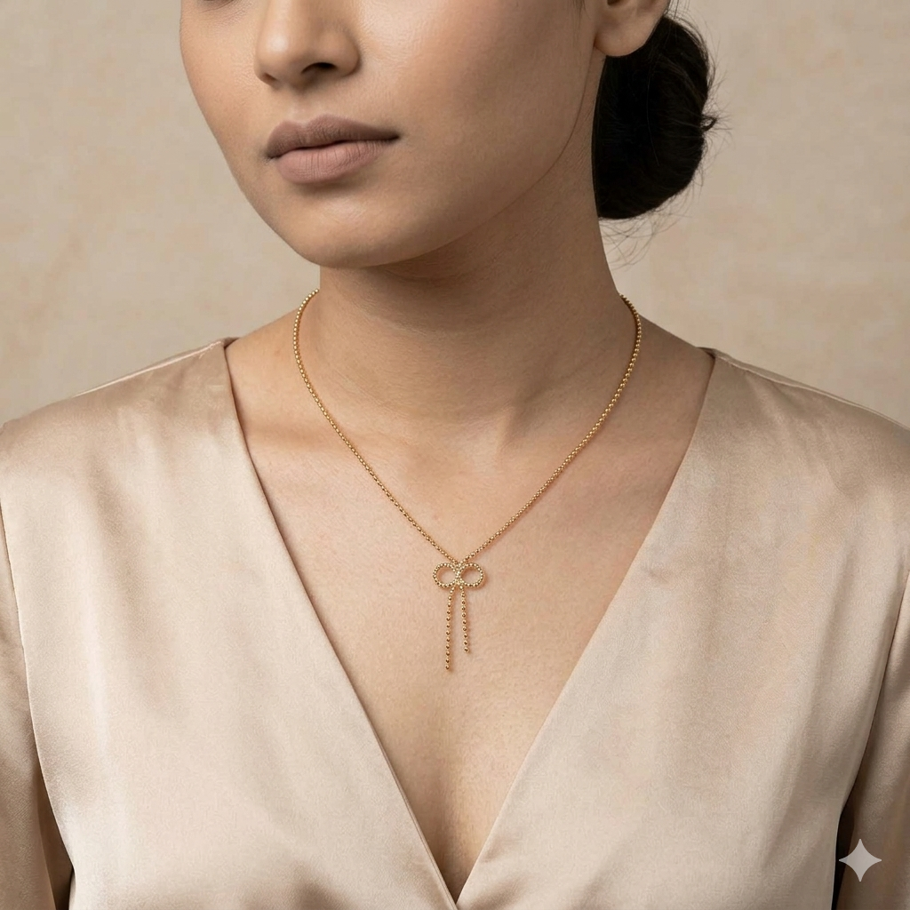 Gold Bow Necklace