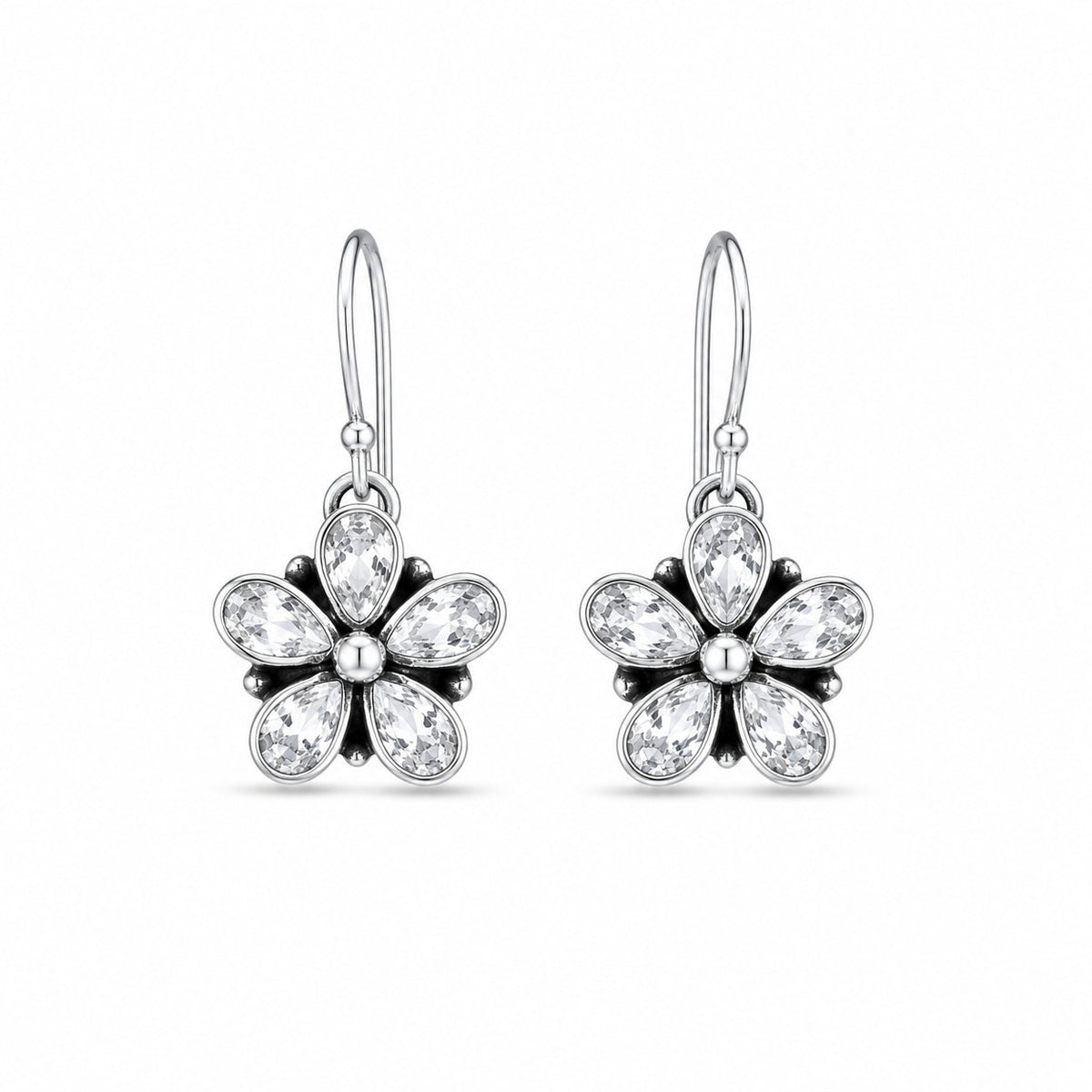 Floral Silver Earrings