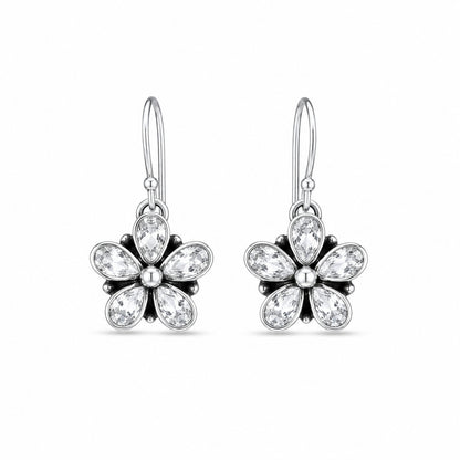 Floral Silver Earrings