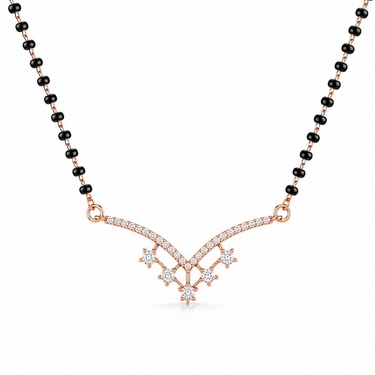 Minimal Mangalsutra in 925 Sterling Silver (Rose Gold Finish)