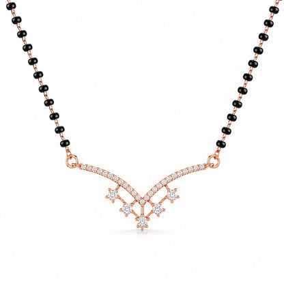 Minimal Mangalsutra in 925 Sterling Silver (Rose Gold Finish)