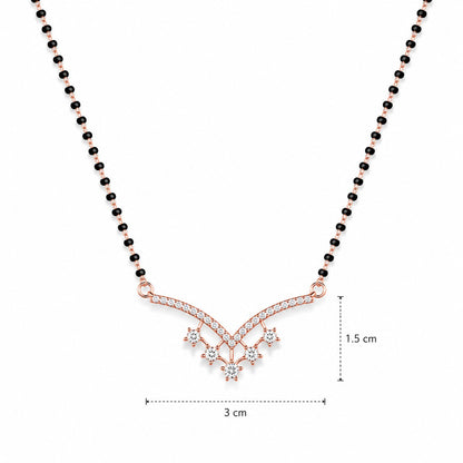 Minimal Mangalsutra in 925 Sterling Silver (Rose Gold Finish)
