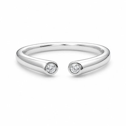 Minimal Silver CZ Ring in 925 Sterling Silver