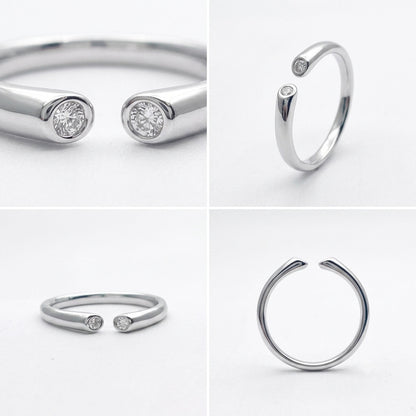 Minimal Silver CZ Ring in 925 Sterling Silver