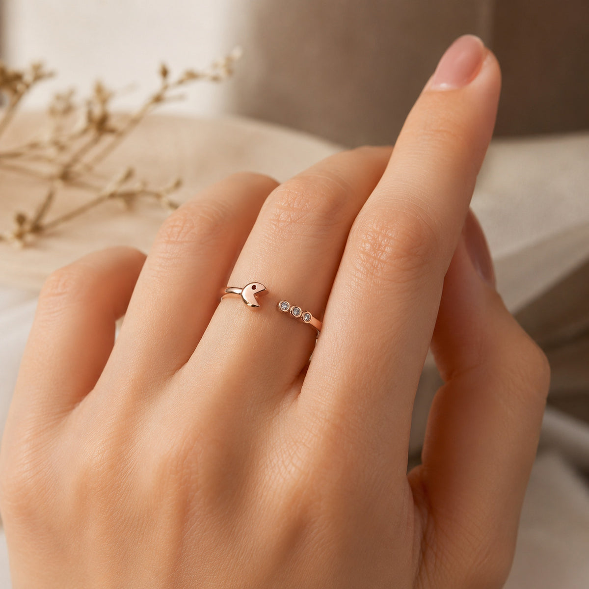 Rose Gold Fish Rings in 925 Sterling Silver