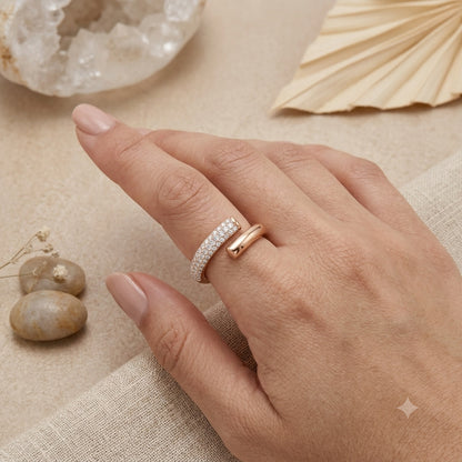 Gold CZ Rings in 925 Sterling Silver