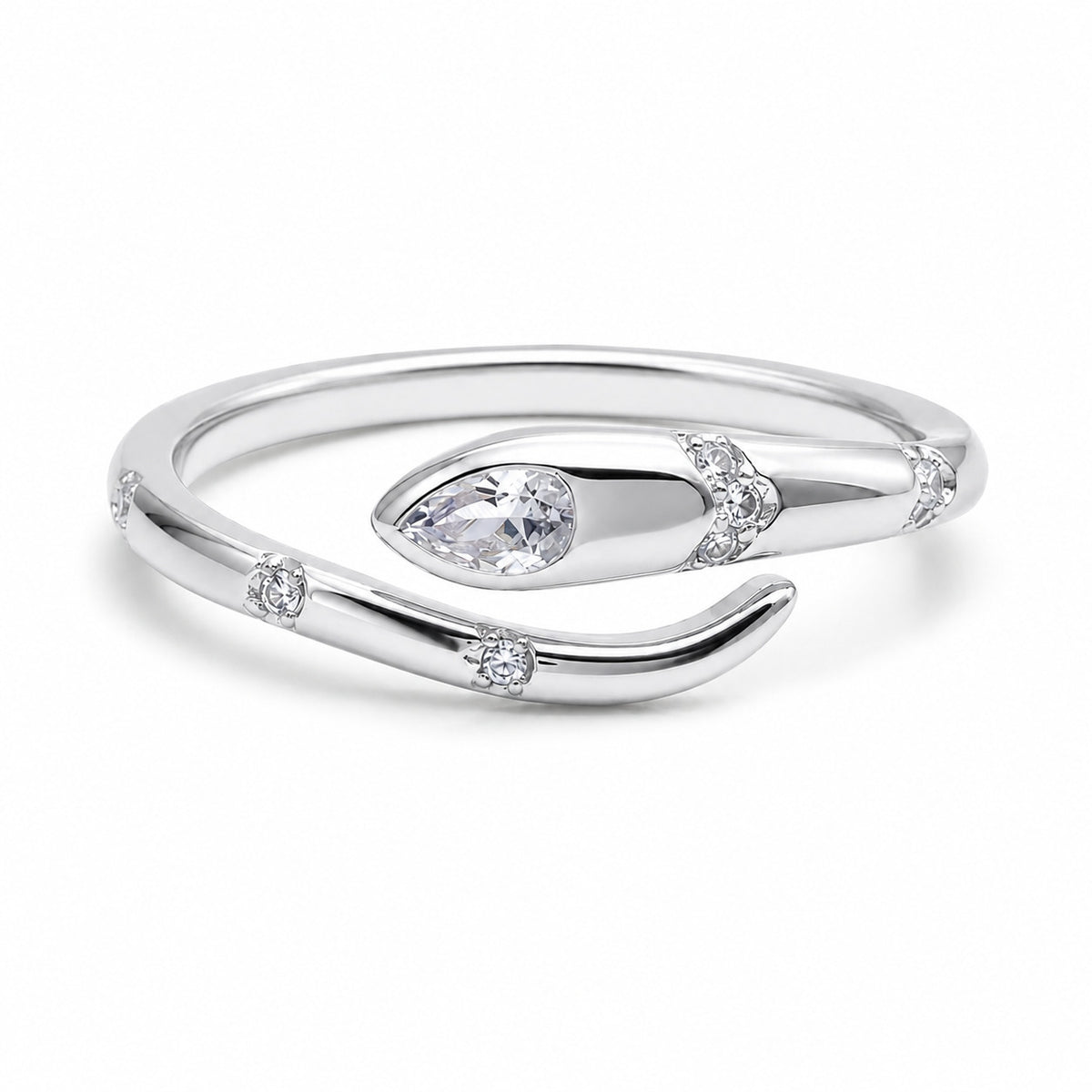 Silver Snake Ring in 925 Sterling Silver
