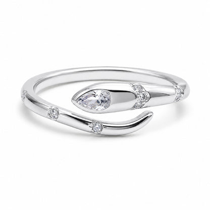 Silver Snake Ring in 925 Sterling Silver