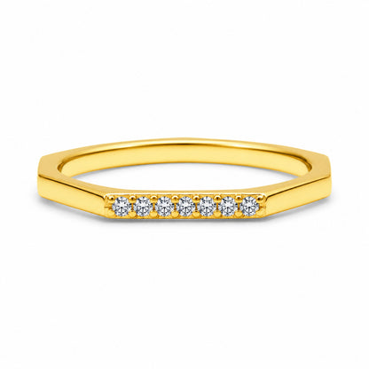 Minimal Hexagon Gold Rings in 925 Sterling Silver