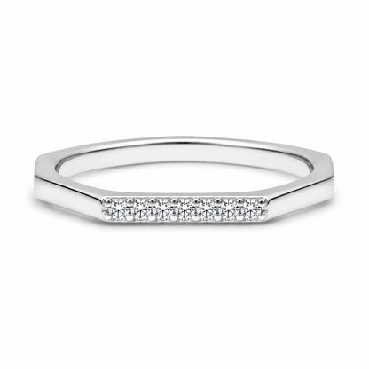 Minimal Hexagon Silver Rings in 925 Sterling Silver