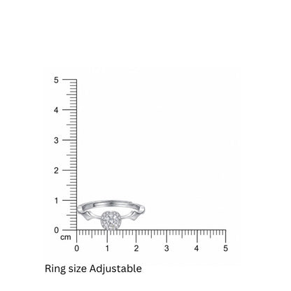 Silver Solitaire Adjustable Ring
