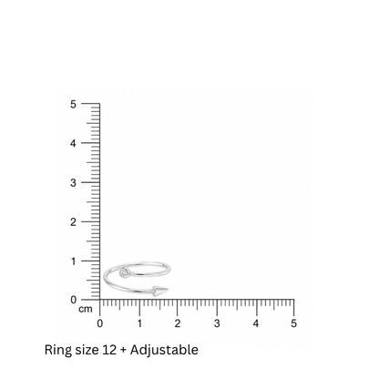 Silver Dot & Arrow  Adjustable Ring in 925 Sterling Silver