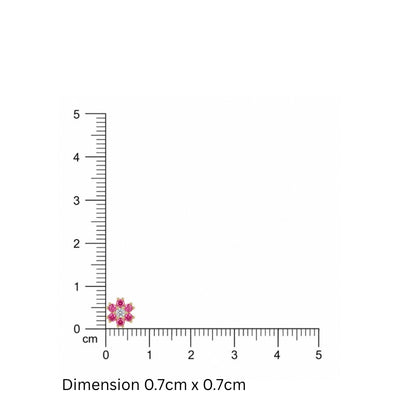 Pink Flower Stud Earrings in 925 Sterling Silver (Gold Plated)