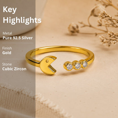Gold Fish Rings in 925 Sterling Silver
