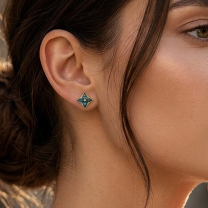 Abalone Shell Star Stud Earrings in 925 Sterling Silver