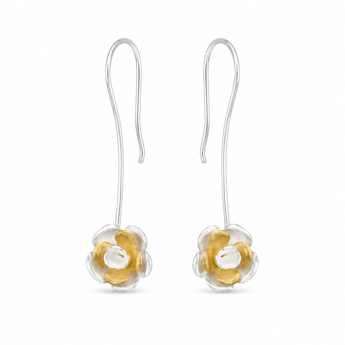 Silver Floral Earrings