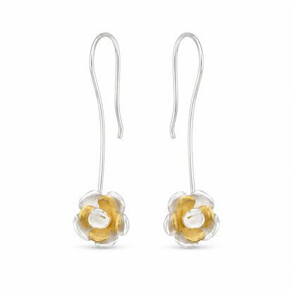 Silver Floral Earrings