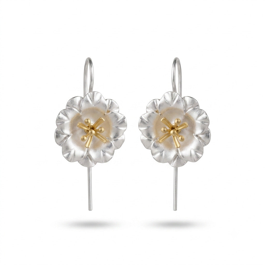 Silver Flower Earrings
