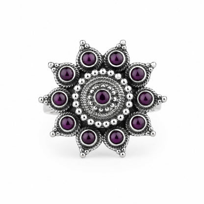 Oxidised Mndala Ring